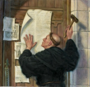 Lutero fijando las 95 tesis